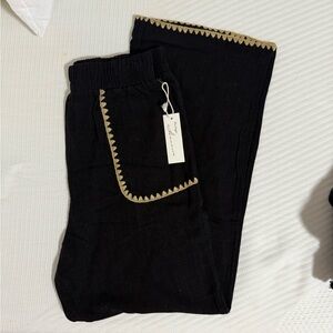 Black Pants with Gold Trim